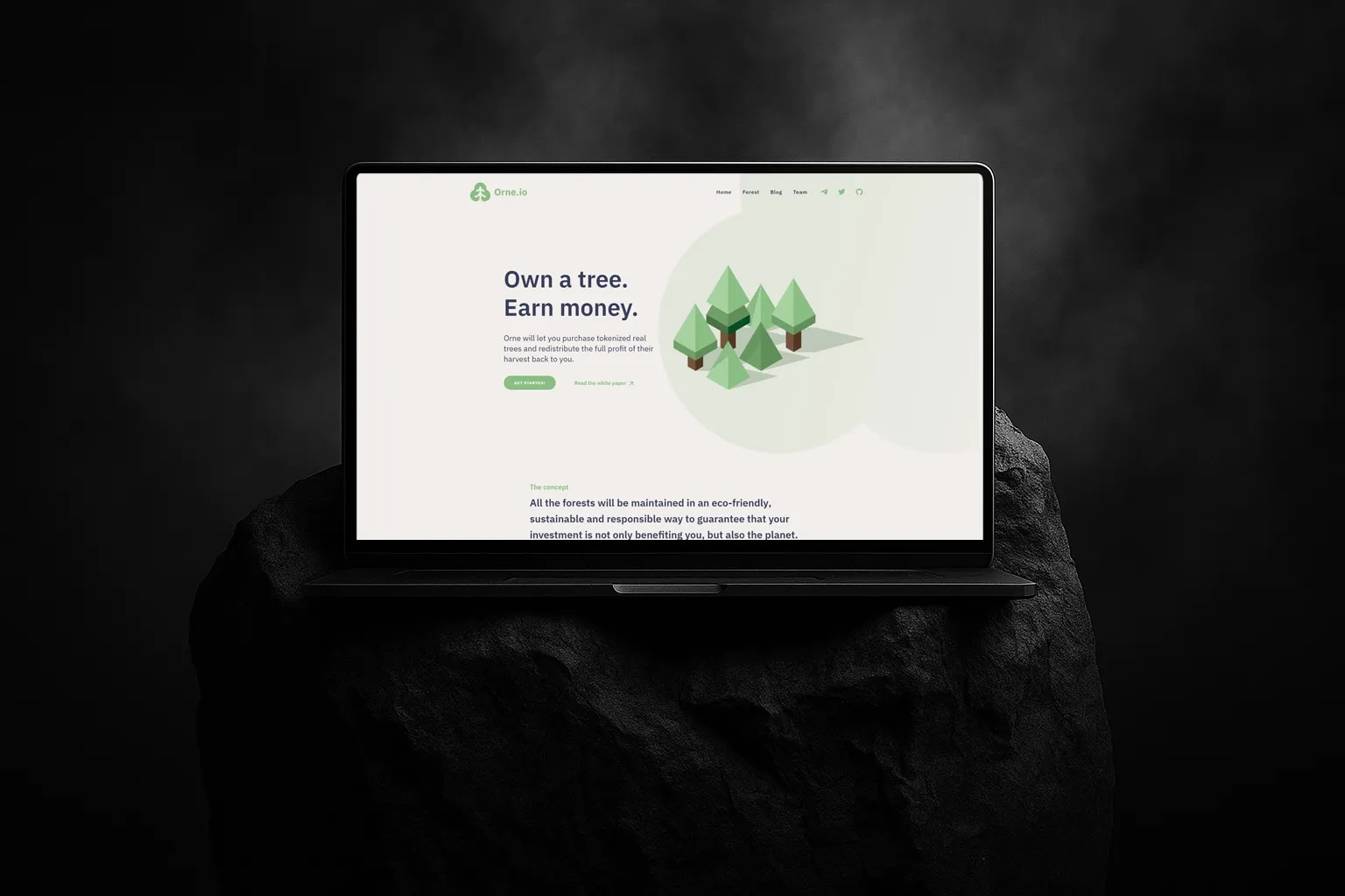 Application décentralisée (DApp) Orne.io montrant les actifs tokenisés et le dashboard investisseur.